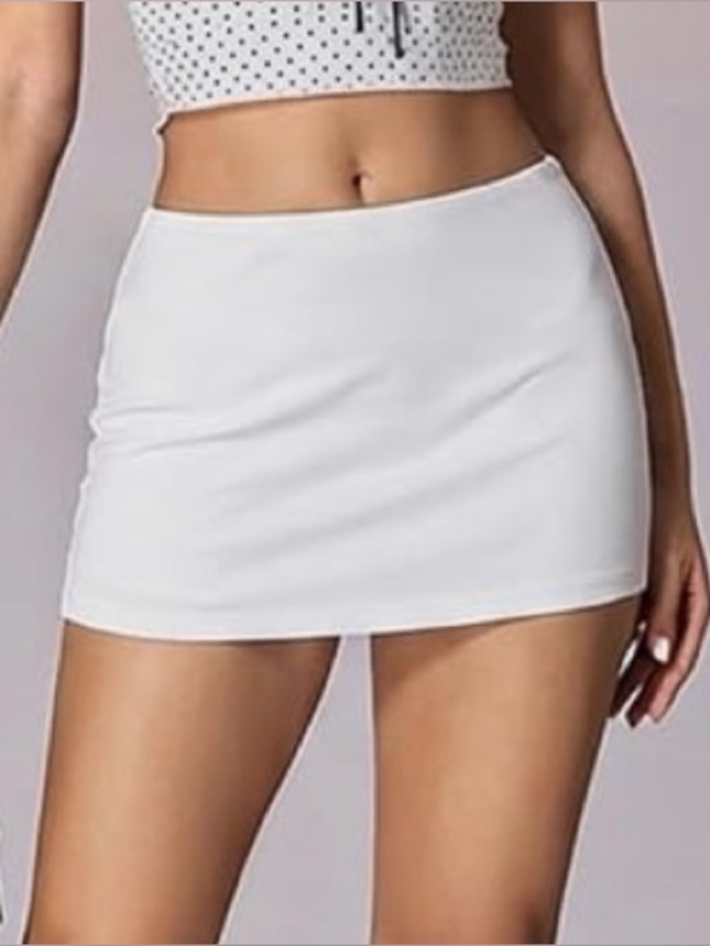 Women’s White Mini Skirt, Mini Skort